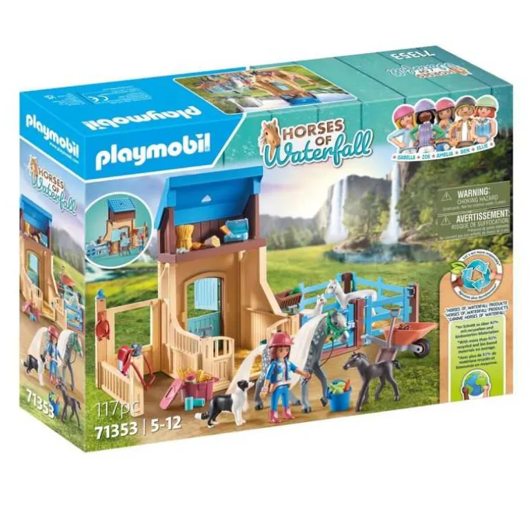 Amelia et Whisper avec box pour chevaux Playmobil