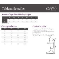 Bottes d'équitation à lacets Hailey Larges QHP