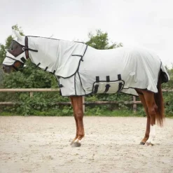 Chemise anti-mouches avec cou et masque QHP - Gris