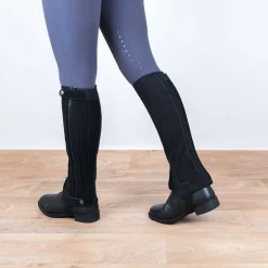 Mini-chaps Stationata cuir nubuck Noir