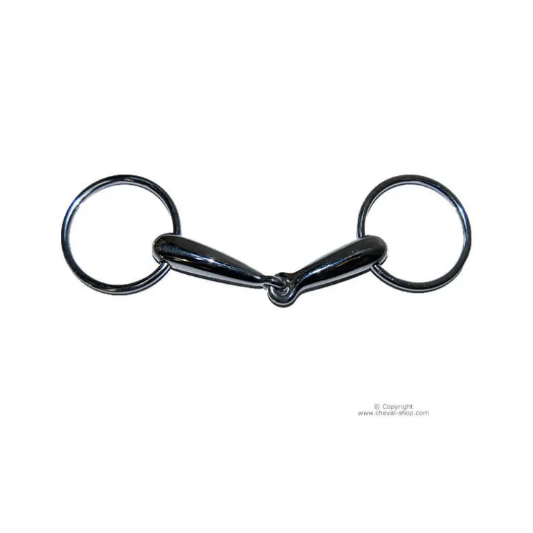 Mors simple 2 anneaux creux poney Stationata