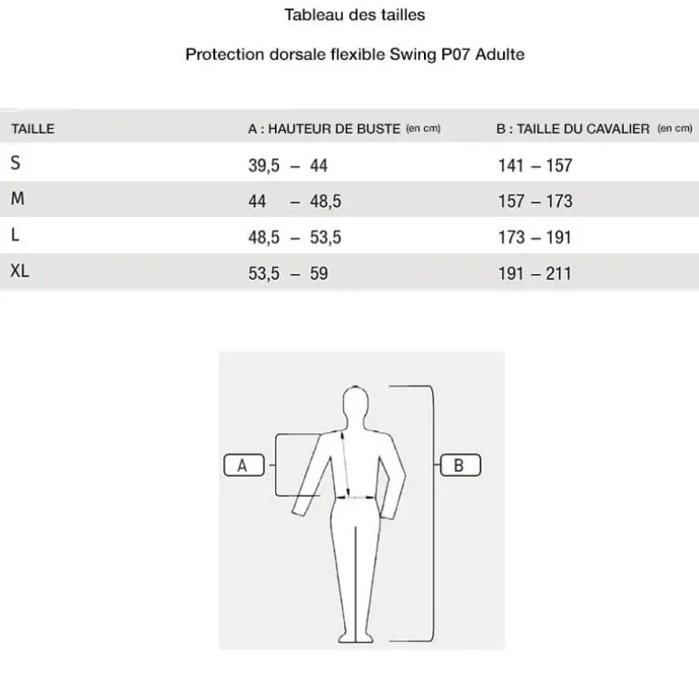 Protection dorsale flexible P07 Adulte Swing