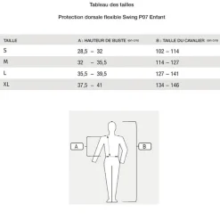 Protection dorsale flexible P07 Enfant Swing