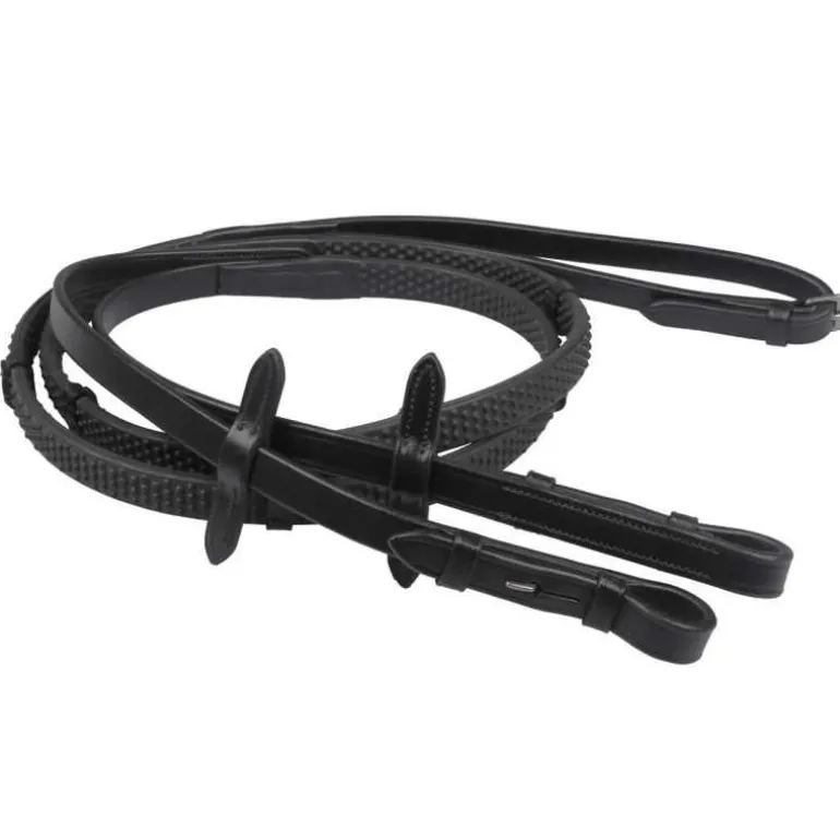 Rênes en caoutchouc avec arretoirs QHP