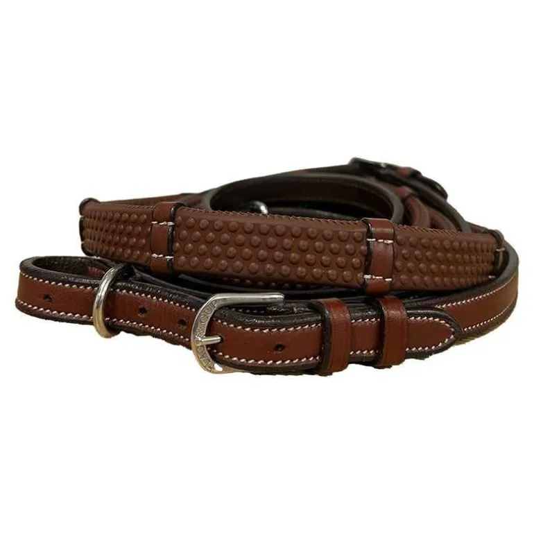 Rênes en caoutchouc ultra-grip avec 7 arrêtoirs Flags & Cup