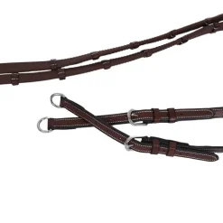 Rênes en caoutchouc ultra-grip avec 7 arrêtoirs Flags & Cup